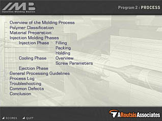 Course main menu