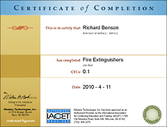 certificate of completion with CEU credits
